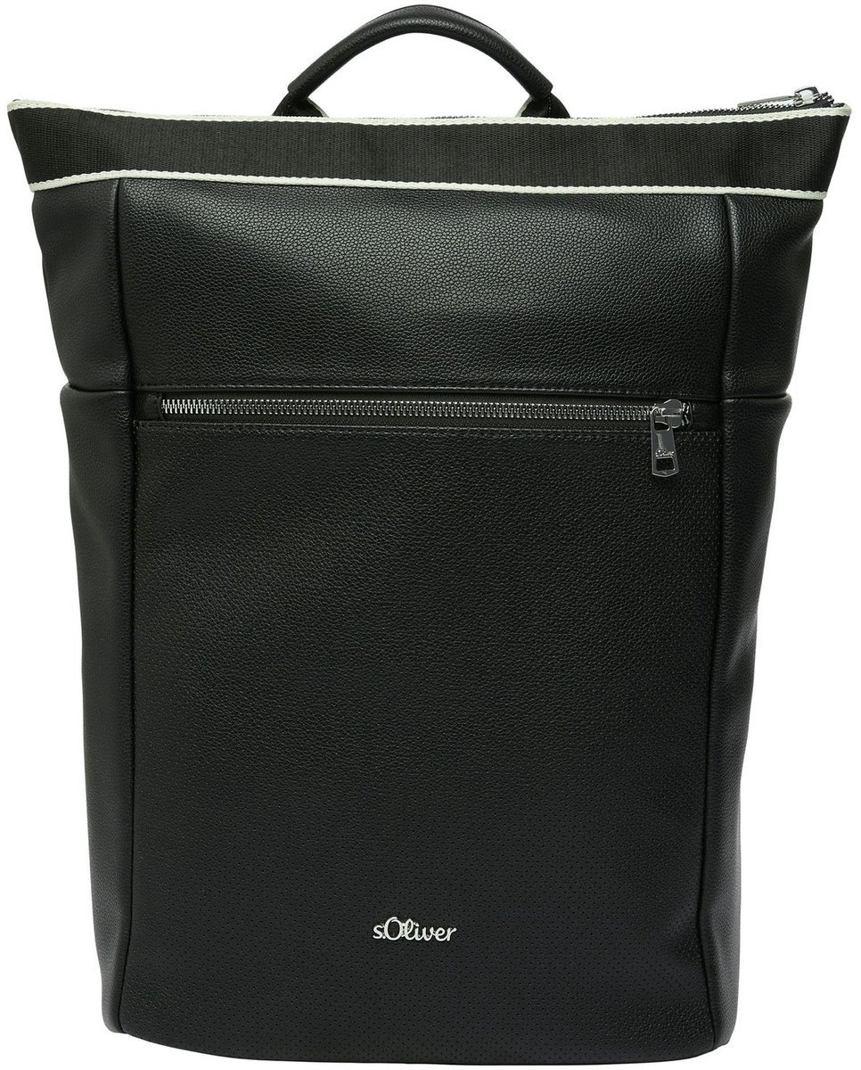 s.Oliver Laptop rugzak Rugzak met laptopvak Backpack Black Zwart