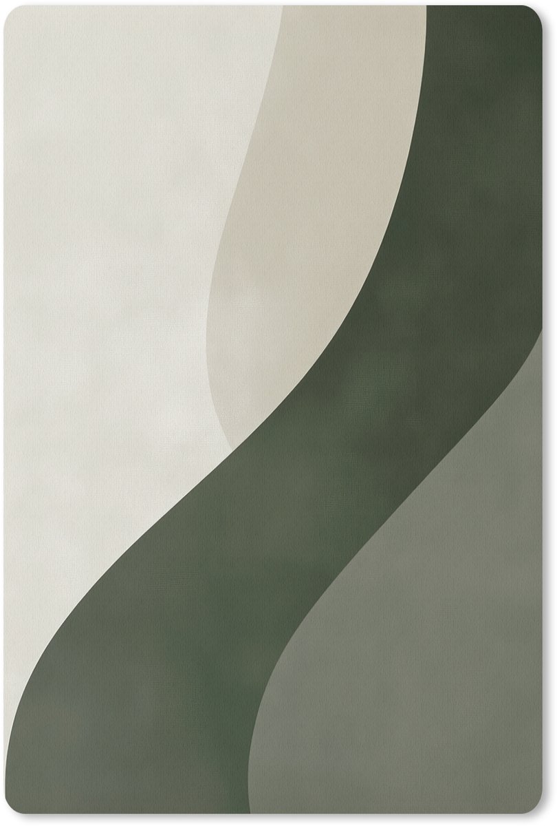 Muismat 18x27 cm - Mousepad Japandi - Groen - Abstract - Modern - Muismatten