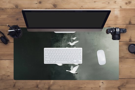 Tapis de souris XXL - Sous-main - Sous-main - Vogel - Japandi - Vert - 90x45 cm - Tapis de souris XXL