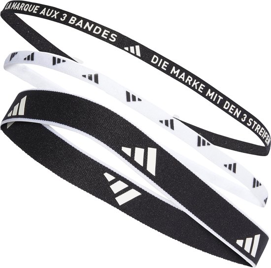 adidas Performance Multiple Width Training Hoofdbanden 3 Per Pack - Unisex - Zwart- Heren (M/L)
