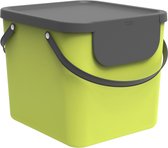 Rotho Albula Système de tri des déchets 40l pour la cuisine, plastique (PP) sans BPA, vert clair / anthracite, 40l (39,8 x 35,8 x 33,9 cm)
