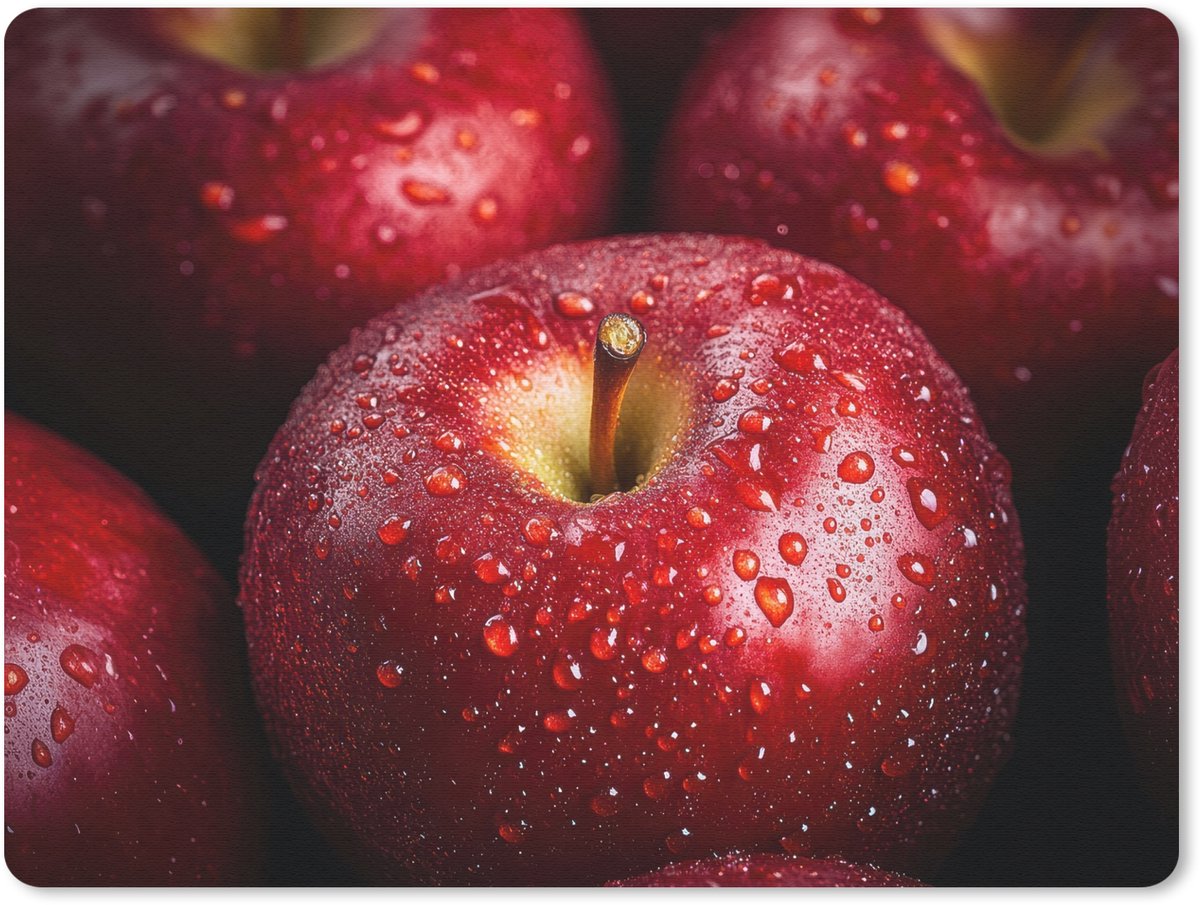 Muismat 23x19 cm - Mousepad Rood - Appels - Fruit - Muismatten