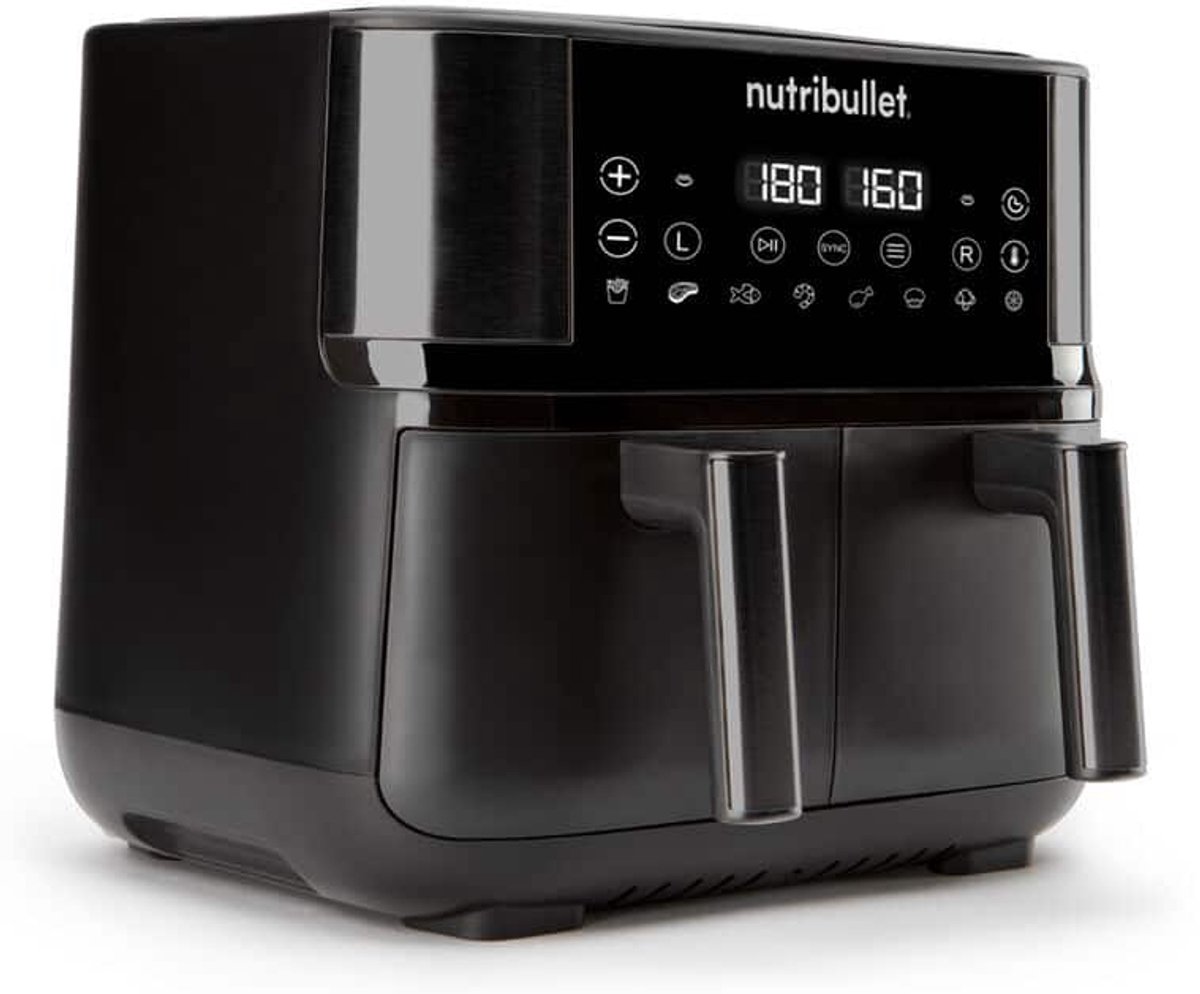 NutriBullet Air Fryer Double Bac Dubbel 8 l Vrijstaand 2850 W Heteluchtfriteuse Zwart