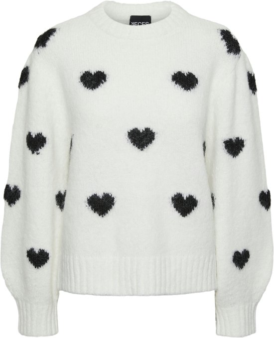 PIECES - PCRINA LS O-NECK HEART KNIT BC - Filles - Pulls tricotés