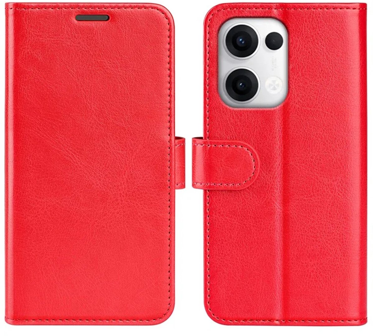 MobyDefend Hoesje - Geschikt voor Oppo Reno13 - Wallet Book Case (Sluiting Achterkant) - Rood