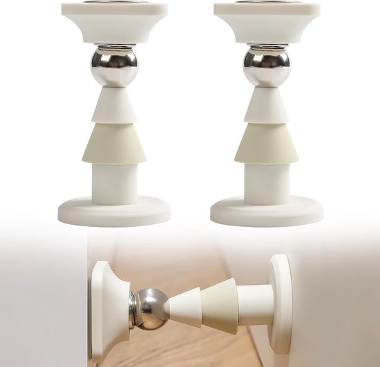HRB Türstopper 2er Set, Edelstahl massiv - Schwerer Türstopper Boden 1,2 Kg/Stk., Door Stopper im modernen Design versehen mit Gummiring zum Schutz der Türen