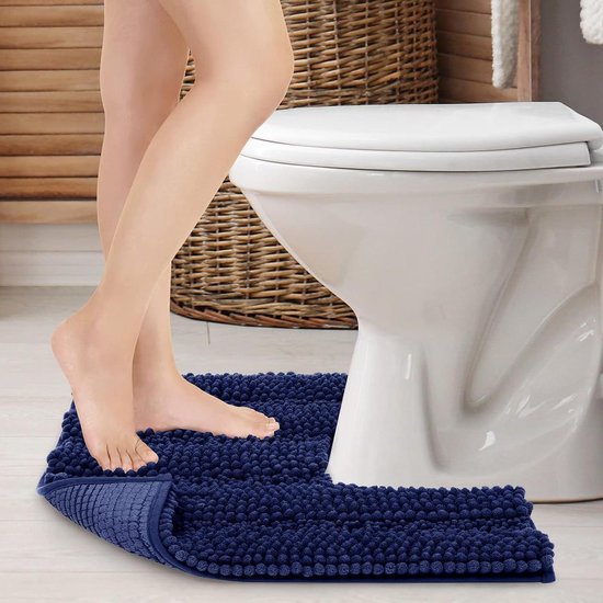 U-vormig Toiletmat Badkamer Antislip Absorberend Sneldrogend Zwart | bol