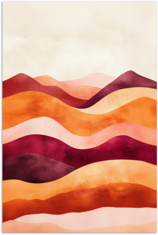 Poster 40x60 cm - Abstract - Landschap - Golven - Posters - Kamer decoratie - Wanddecoratie woonkamer - Muurdecoratie slaapkamer