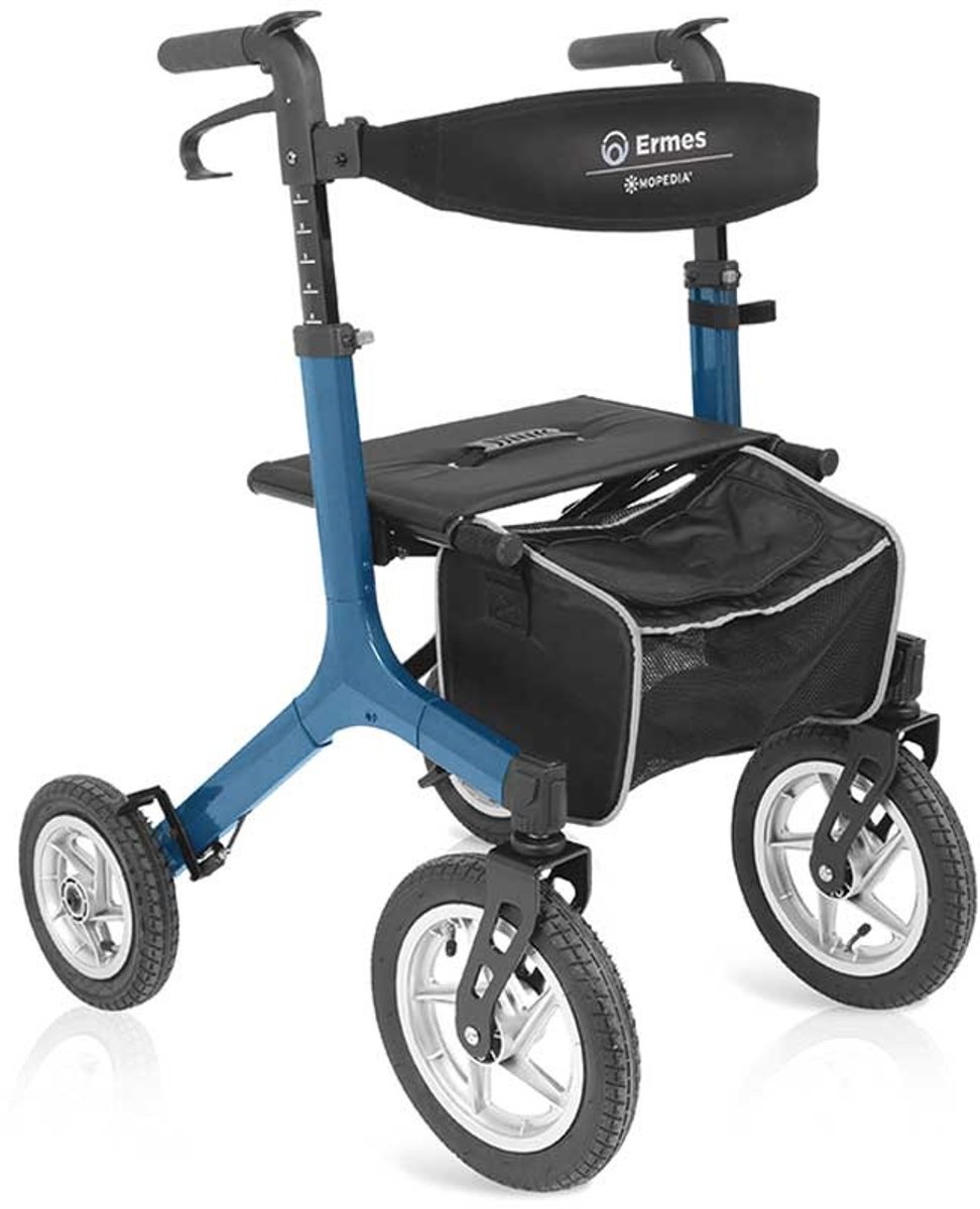 Moretti Opvouwbare rollator - 4 luchtbanden - Blauw