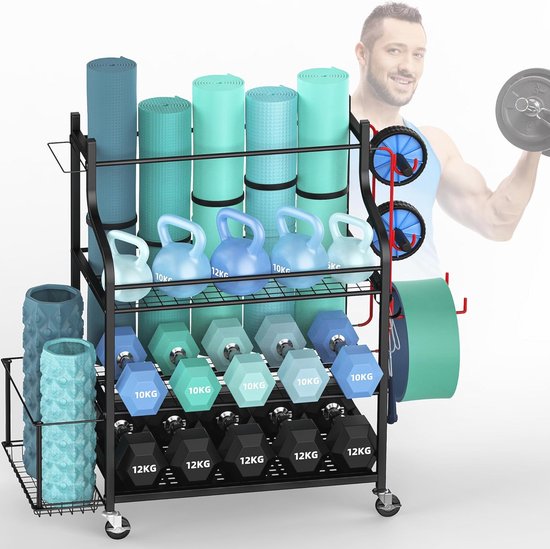 BRAINGAIN Rek Compatibel Chroom Zwart Verstelbare Dumbbells Standaard Home Gym Apparatuur (zwart, 23,5/32,5/41,5 kg Halterrek