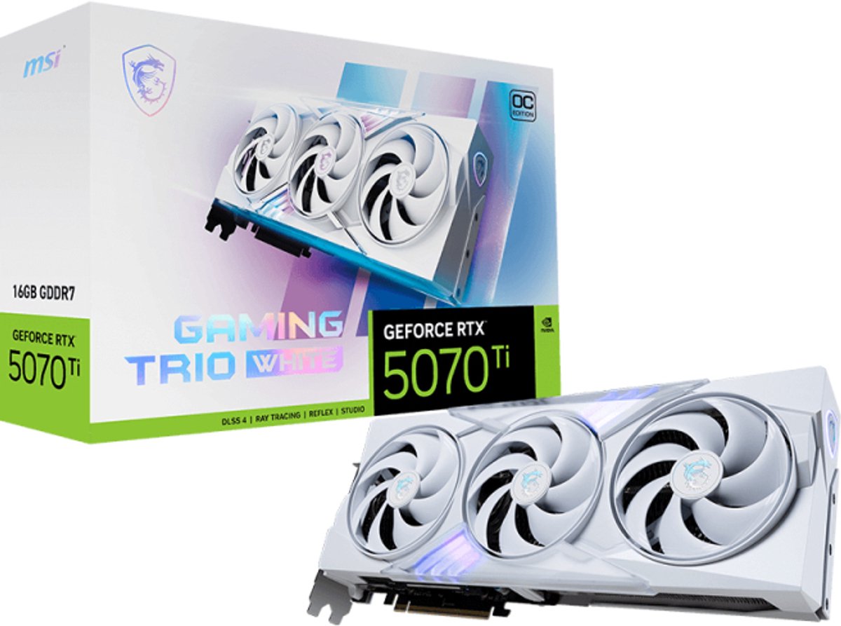 MSI GeForce RTX 5070 Ti GAMING TRIO OC WHITE grafische kaart