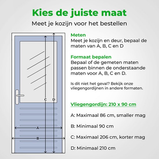 VerminBuster Vliegengordijn Magnetisch - Luxe Deurhor - 210 x 90 cm - Deurgordijn - Horgordijn Deur