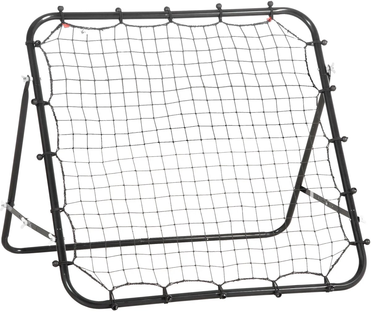 Voetbal Rebounder - Kickback - Tchouk - 96x80x96 cm - Voetbal Bouncer - Verstelbaar Voor Verschillende Intensiteitsniveaus - Voetbal trainingsmateriaal - Reboundmuur - Reboundnet - Voetbal/ Basketbal/Honkbal - Zwart