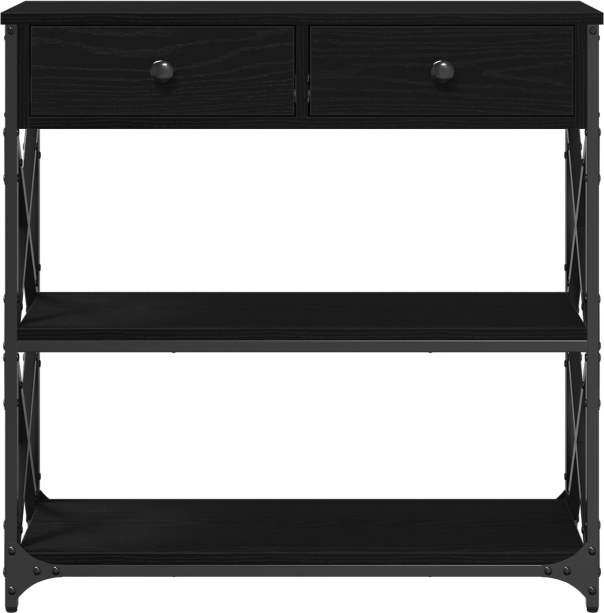 vidaXL Console - Tafel - Zwart - eiken - 75 - x - 28 - x - 75 - cm