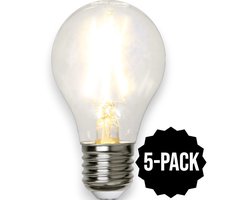 5-Pack | Peerlamp / Standaard bol met helder filament - E27 - 2W - 2700K