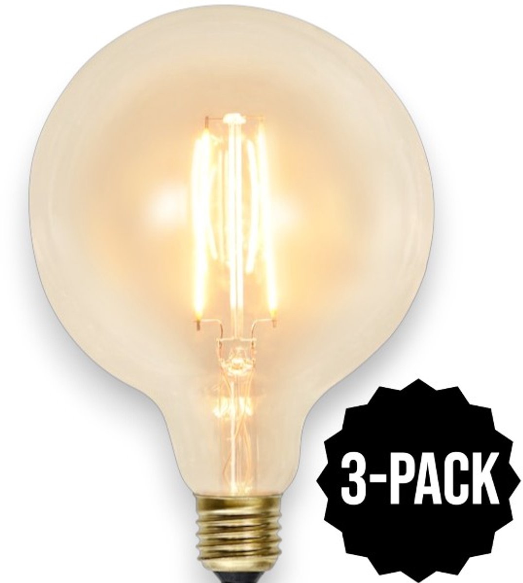 3-Pack | G125 Globelamp - E27 - 2.3W - Super Warm Wit