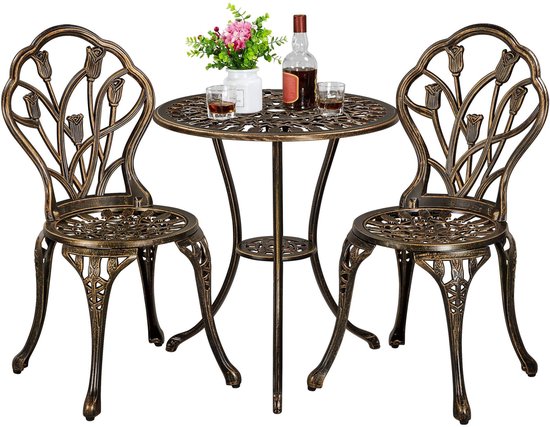 Loungeset Porto 2x Vita Porto Loungestoel met Santo Bijzettafel Zwart Balkon Set Vita