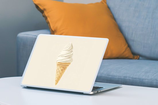 Laptop sticker - 14 inch - Softijs - Hoorntje - Wit - 32x5x23x5cm - Laptopstickers - Laptop skin - Cover