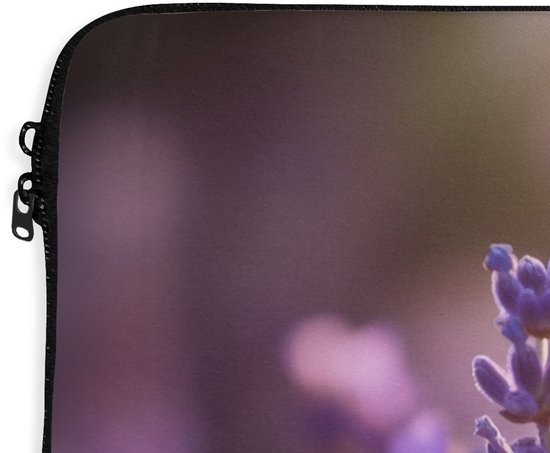 Housse pour ordinateur portable 17 pouces - Fleurs de lavande - Violet - Lumière du soleil - Housse pour ordinateur portable - Dimensions intérieures 41x28 cm - Dos noir