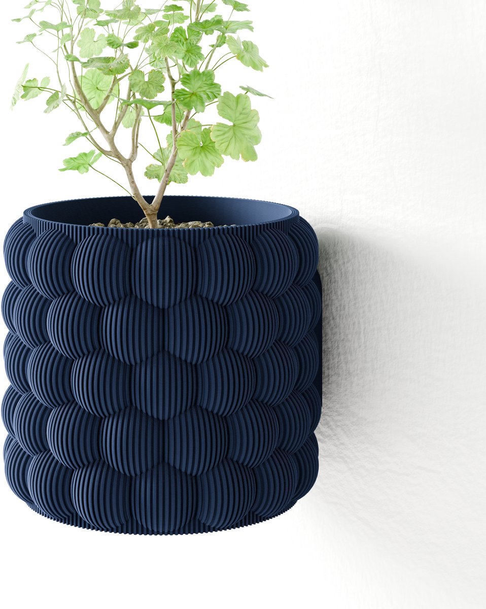 Fleuriek - Hangende bloempot voor plantenmuur - Decoratieve plantenhangers voor verticale tuin binnen, plantenpot - D15 cm - Blauw