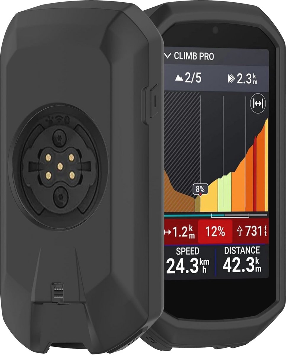Siliconen Beschermhoes voor GPS Fietsnavigatie - Compatibel met Edge 1050 - Zwart