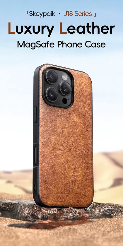 Iphone 15 pro max backcover hoesje bruin leer