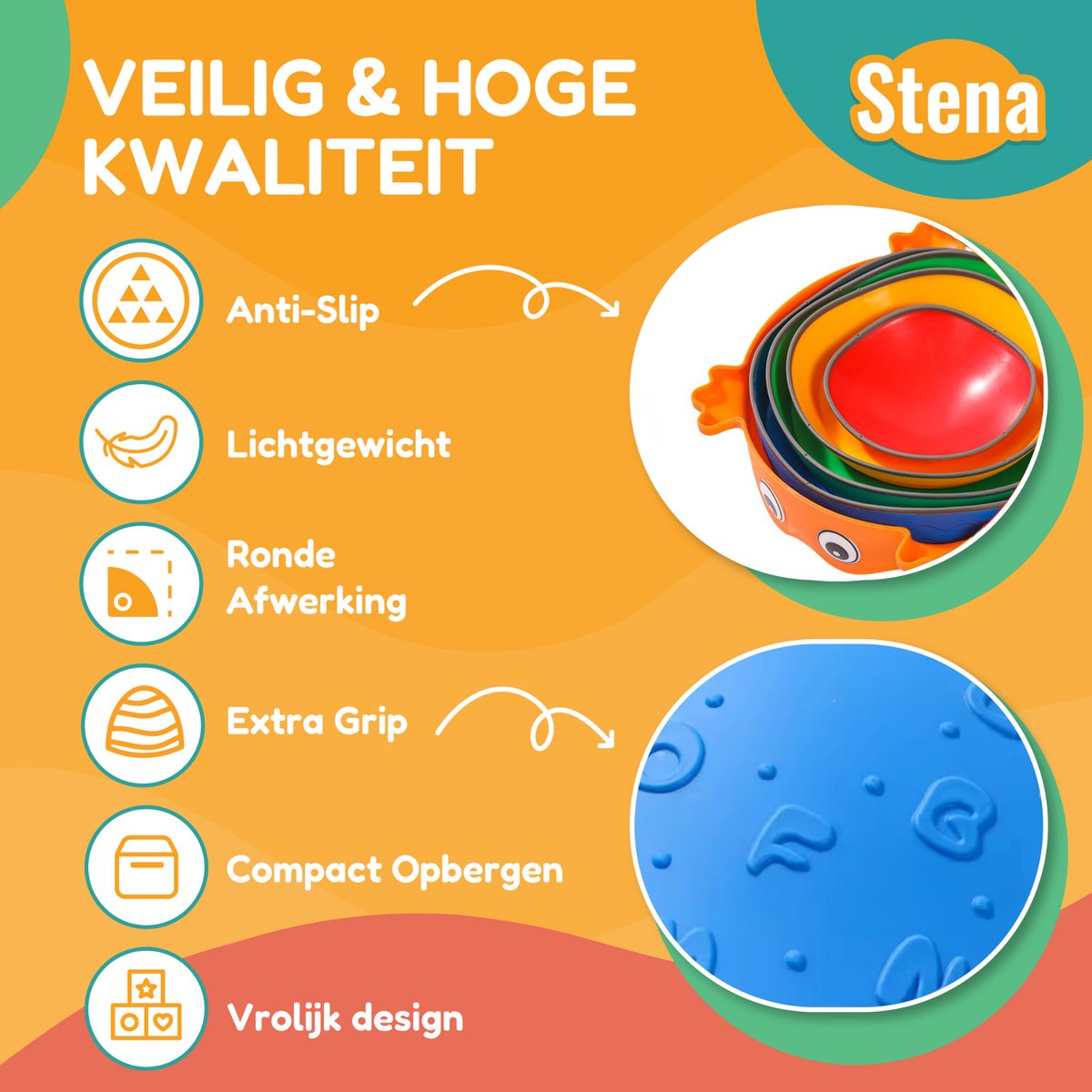 Stena Stapstenen (Kikker) + Zandzakjes + Kleurenrad - Stapelstenen - Rivierstenen - Voor Kinderen - Stepping Stones - Balansstenen - Balansspeelgoed - Heuveltoppen - Educatief/Montessori Speelgoed - Evenwicht — afbeelding 5