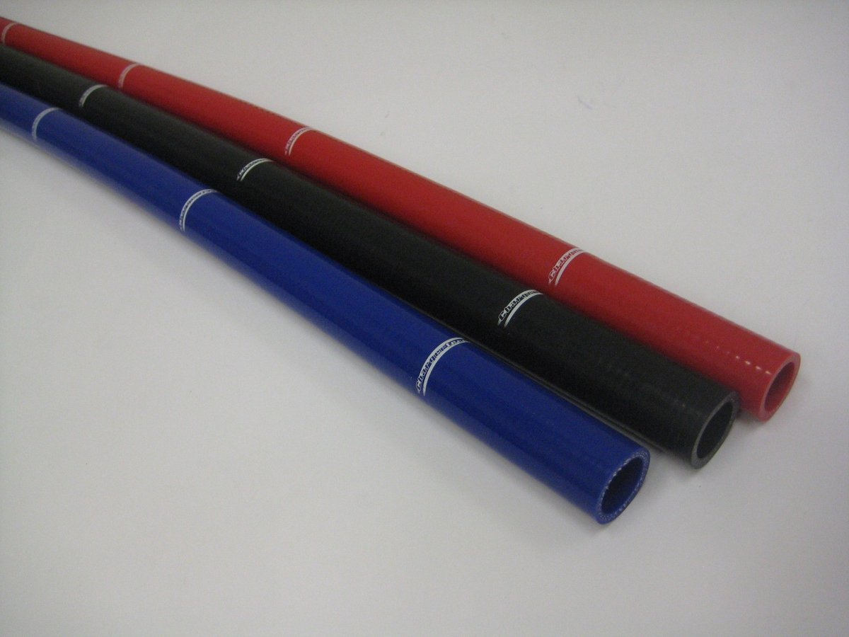 Rechte buis 1M silicone - Zwart, 9,5mm