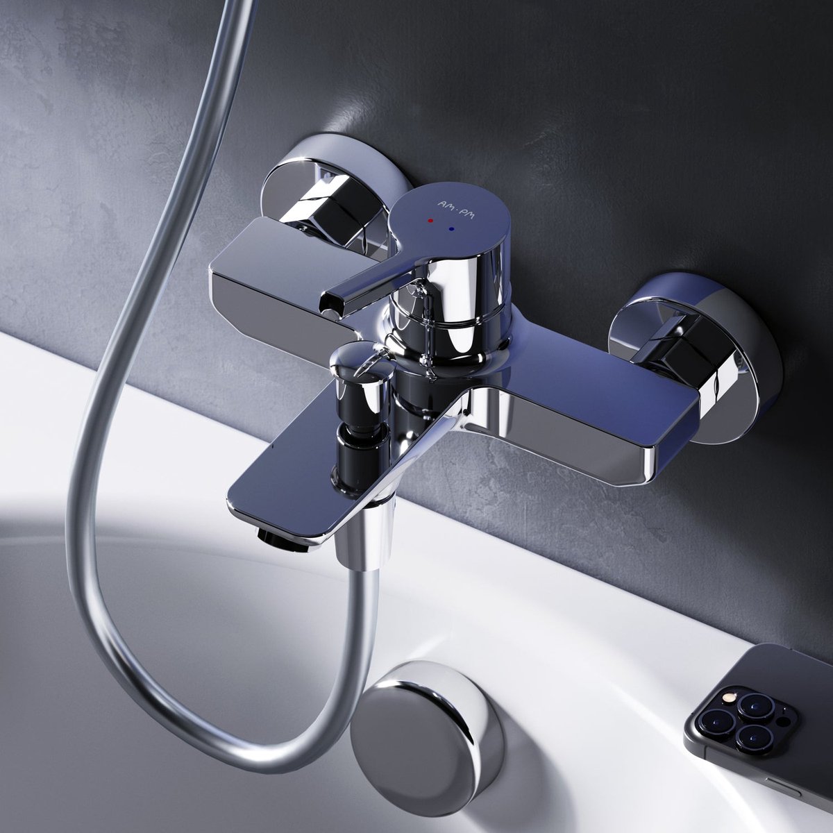 AM.PM X-Joy S - Badkraan - Mengkraan - 150 mm Hartafstand - Waterbesparend - Chroom