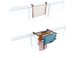 Foxydry Duo 62 cm wasrek balkon - corten - rechthoekige reling