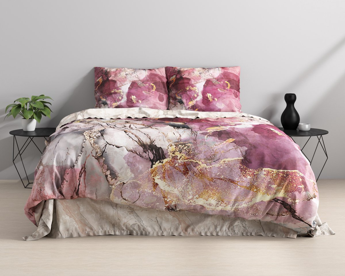 Sleeptime dekbedovertrek Breccia Roze 240 x 220 cm