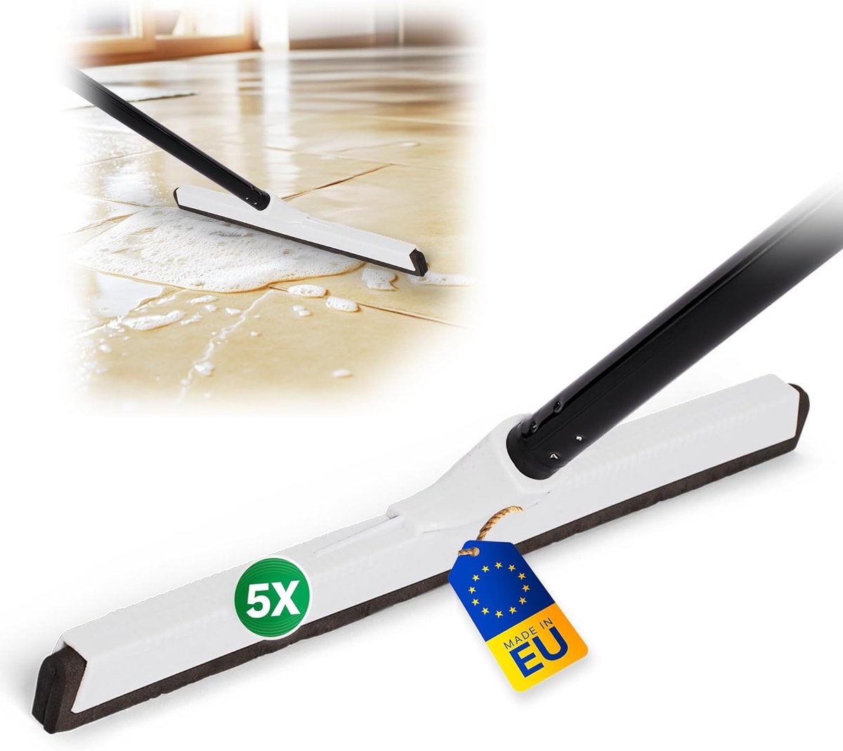 Novaliv 5X watertrekker vloer douchewagen met telescoop kunststof 43cm douchetrekker douch
