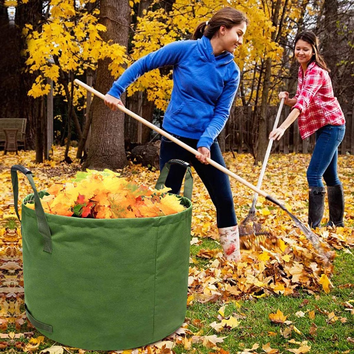 Ibenzoa® Robuuste Tuinafvalzakken van 125 Liter met Versterkte Handgrepen voor Efficiënt Tuinieren