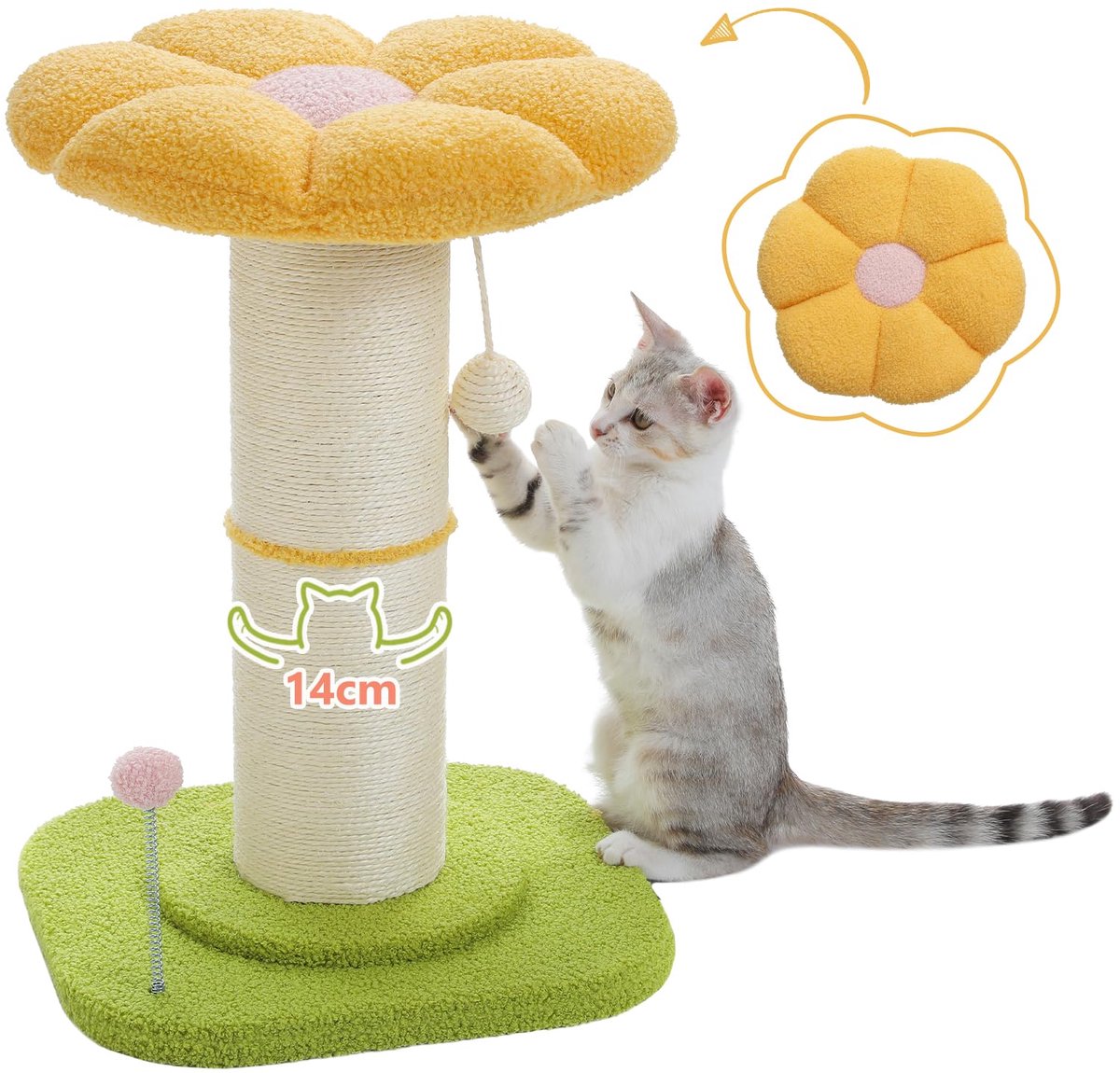 Ibenzoa® Kattentoren Met Luxe Krabpalen En Comfortabel Pluche Rustbed Voor Binnenkatten
