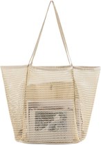 grote nettas voor strand, strandtas van netstof, strandtas met rits mesh, Grote van mesh, opvouwbare van netstof voor dames met ritssluiting