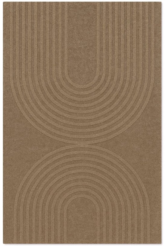 Paillasson style Japandi – Marron – 60x90 cm – Antidérapant – Compatible Chauffage par le sol – Polyester – Design Zen