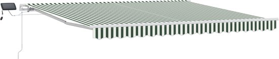 vidaXL - Handmatige - Inklapbare - Luifel - met - LED - Groen - en - Wit - 400x300 - cm