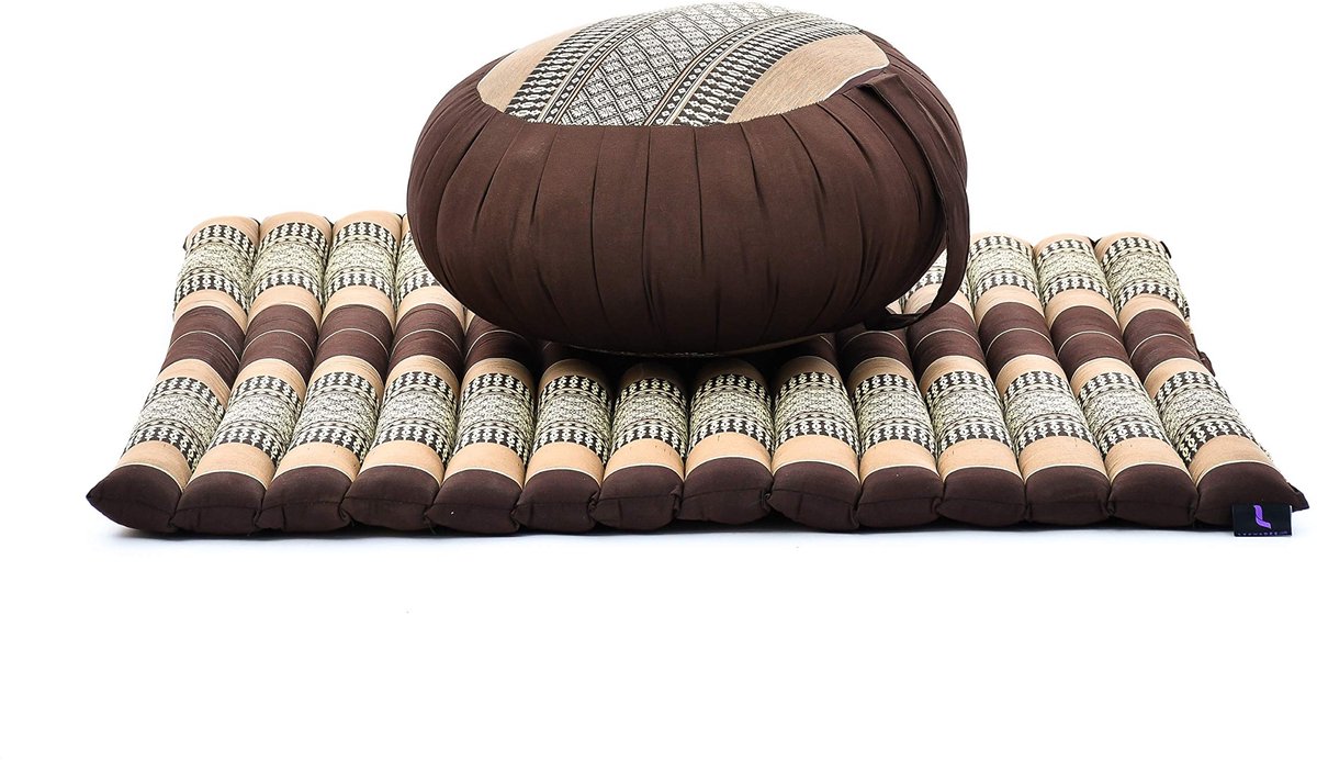 Ibenzoa® Meditatieset met Zafu en Zabuton voor Yoga en Meditatie, Natuurlijke Kapok Vulling, Handgemaakt
