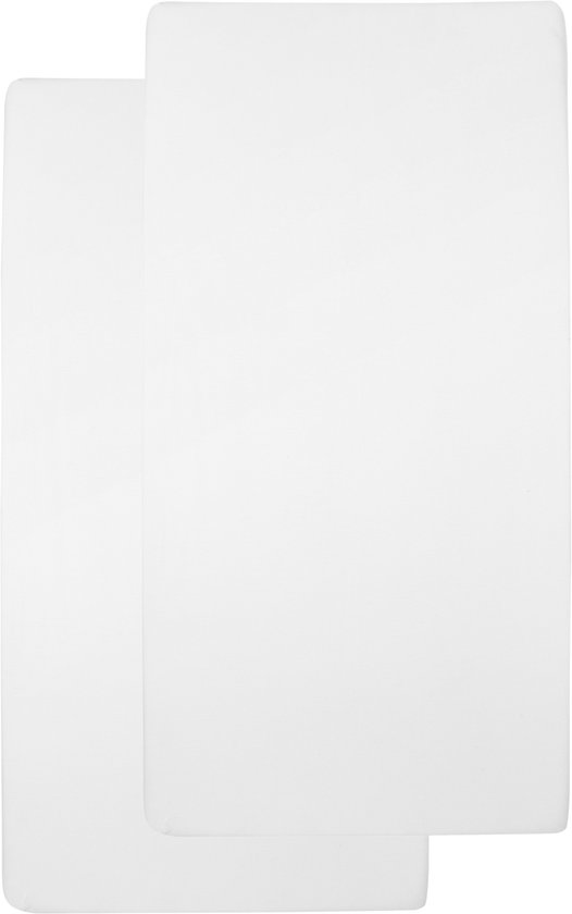 Meyco Baby Uni hoeslaken juniorbed - 2-pack - white - 70x140/150cm