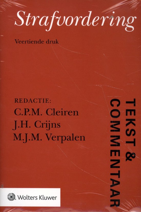 Tekst & Commentaar - Strafvordering - cover