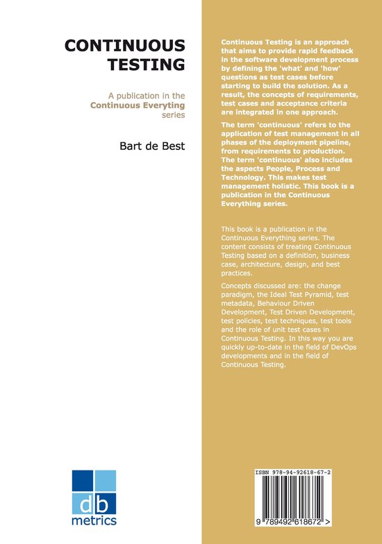 Continuous Everything - DevOps Continuous Testing | 9789492618672 ...