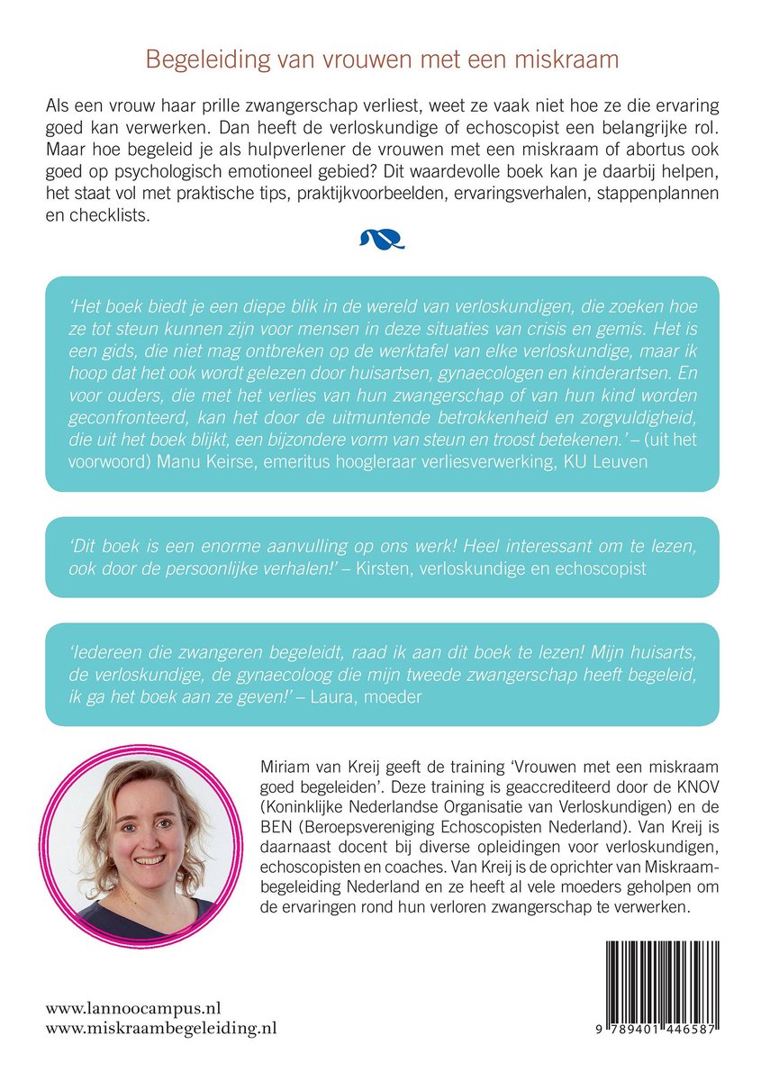 Begeleiding van vrouwen met een miskraam - back cover