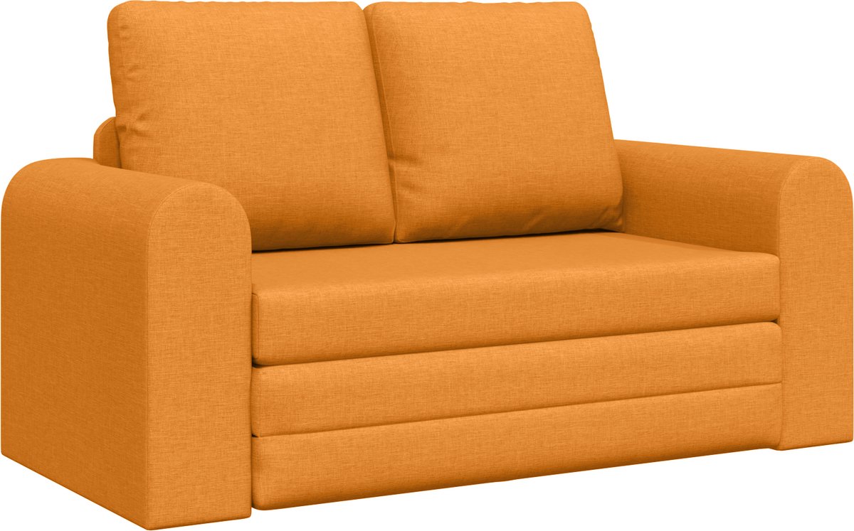vidaXL Slaapbank - Dongeel - 148 - x - 71 - x - 83 - cm - Stof Donkergeel