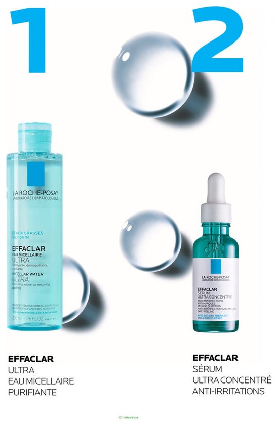 La Roche-Posay Effaclar Micellair Water - Gezichtsreinigingsmiddel - voor een vette huid en Acne - 200ml