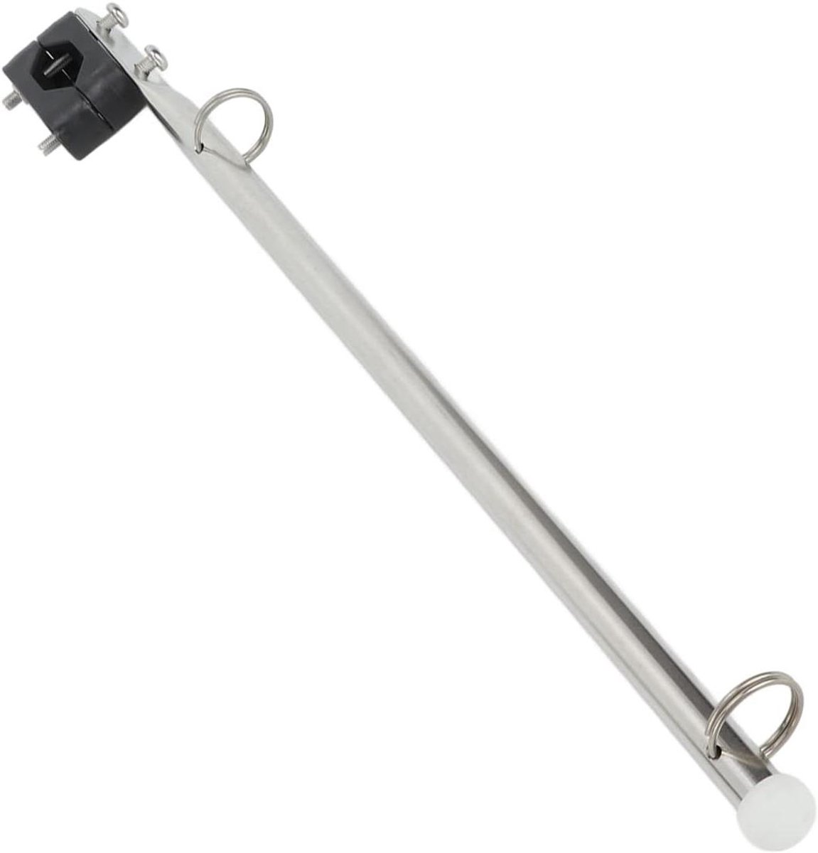 15.4" Stainless Steel Flag Pole for Boats and Yachts - Includes Black Clips - Ideal for Sailing - Marine Rail Flag Pole Stand