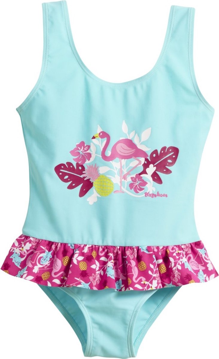 Playshoes Badpak - Flamingo's - Kleding maten in cm UV (shirts, badkpakjes etc): 134/140 Turquoise