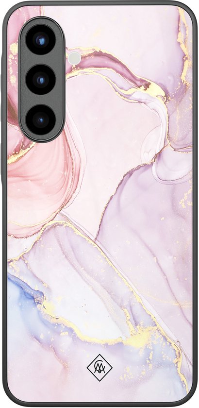 Coque - Compatible avec Samsung Galaxy A56 - Marbre rose violet - Coque rigide de Luxe Zwart - Coque arrière - Violet