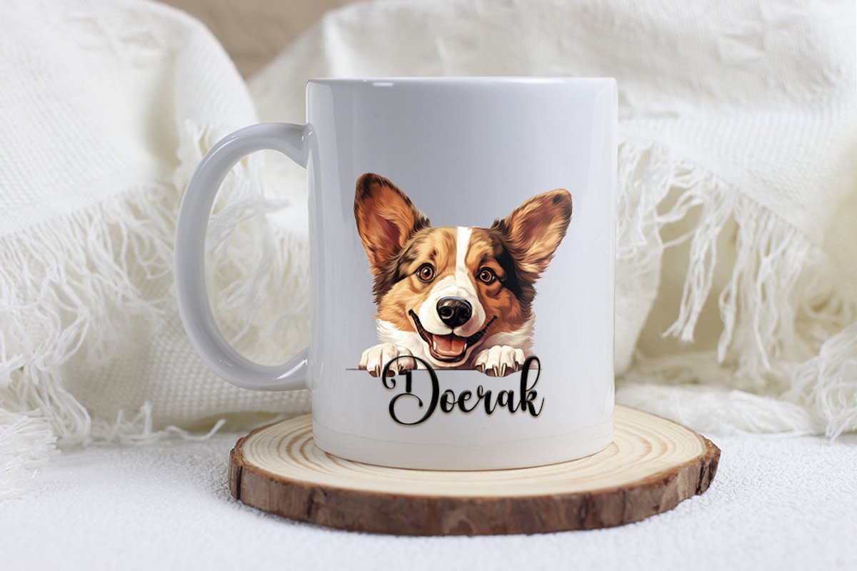 Welsh corgi Cardigan mok met naam