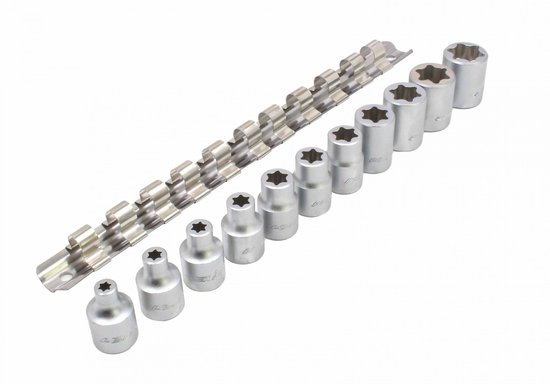 Coffret de douilles Torx 3/8 pouces - Douilles Torx 11 pièces - Douilles Torx internes - Douille Torx - ASTA