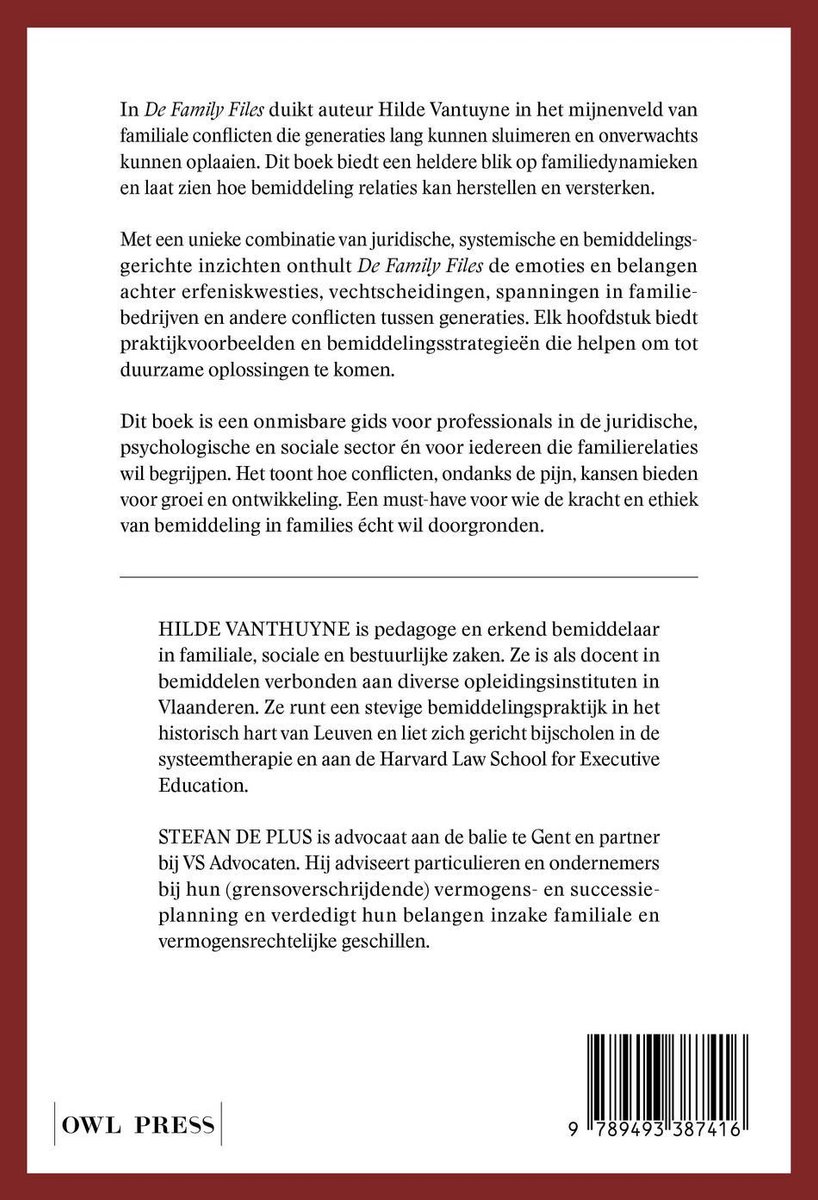 De family files - back cover